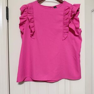 SHEIN Bright Pink Ruffle Sleeve Camisole